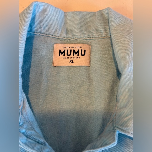 Show Me Your Mumu Cannon Romper Spring Blue Denim Size XL NWT - Picture 5 of 7